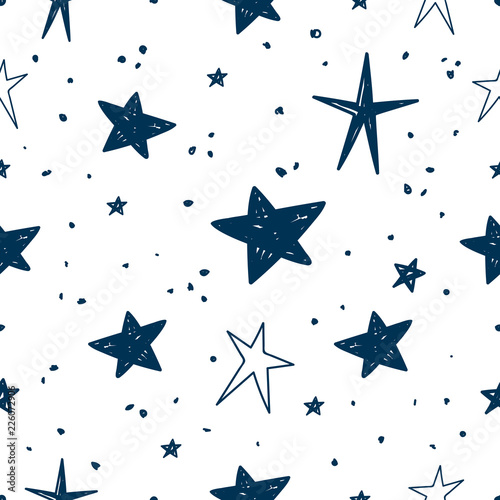 Hand drawn Stars Vector Pattern