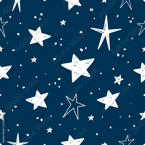 Hand drawn Stars Vector Pattern