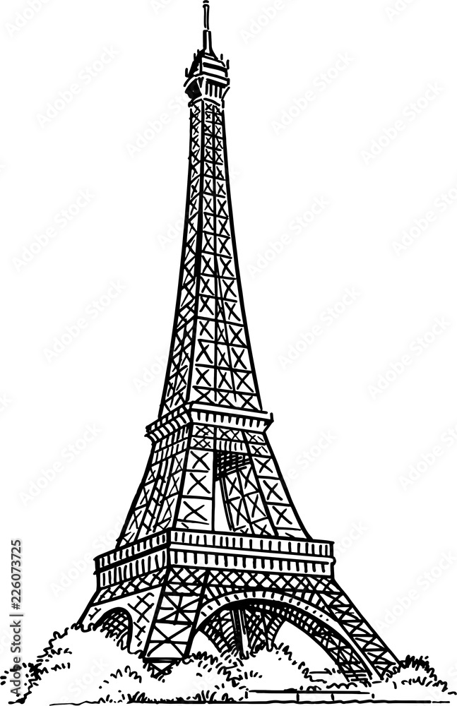 Download Eiffel Tower Drawing Paris RoyaltyFree Vector Graphic  Pixabay