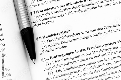 Handelsregister Paragraph Handelsgesetzbuch photo