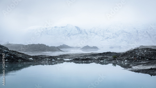 Thick fog over the toe of the Matanuska Glacier