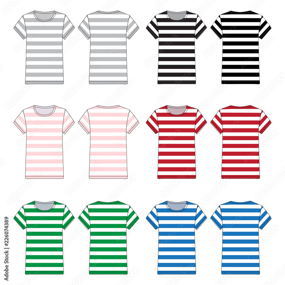 Vector template for Striped Tees