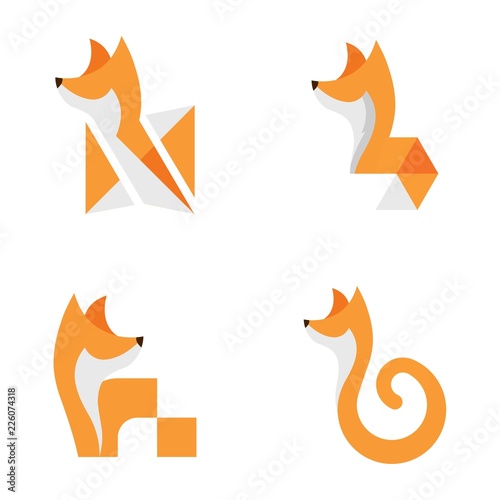 Fox Set Idea Animal Wildlife Modern Logo