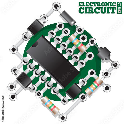The electronic board on a on a white background. Vector illustration.