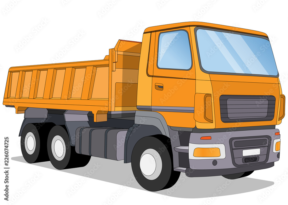 Truck. Isolated on white background. Vector illustration.