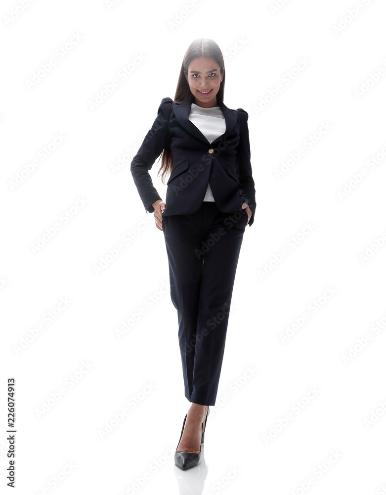 bottom view of confident business woman bottom view of confident business woman