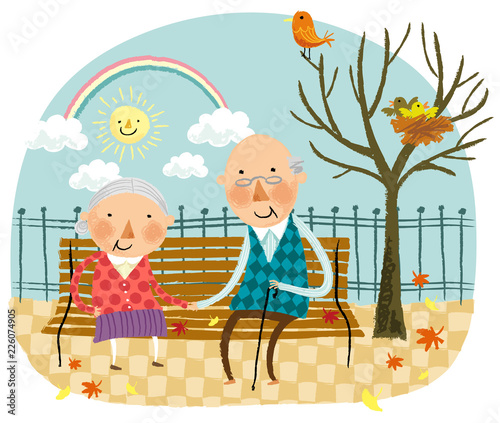 Elderly couple spending time together