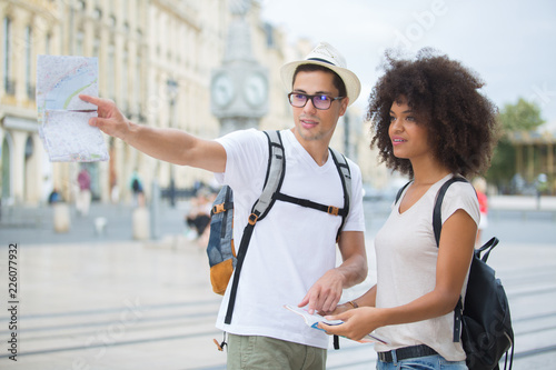 couple in tourist city