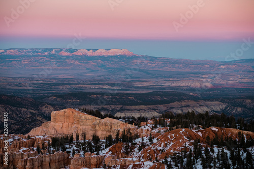 Bryce Canyon National Park with a Pink Sky at Sunset