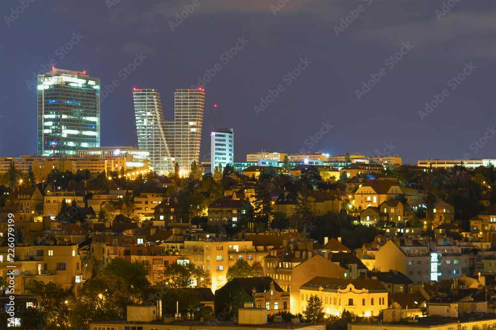 Residential quarter of the city at night