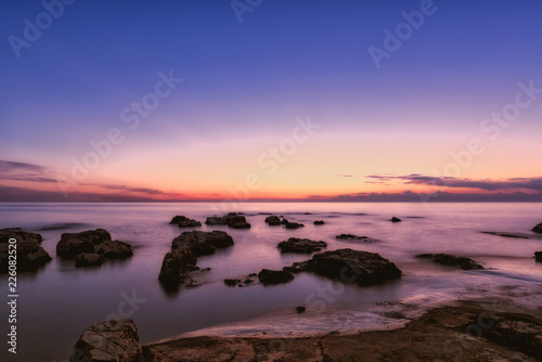 Sunset over Adiatic sea in Croatia photo