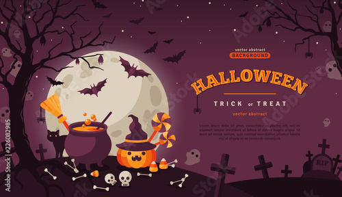 Halloween Banner with Spooky Forest