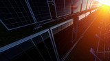 Solar Panels from a High Angle 3d rendering