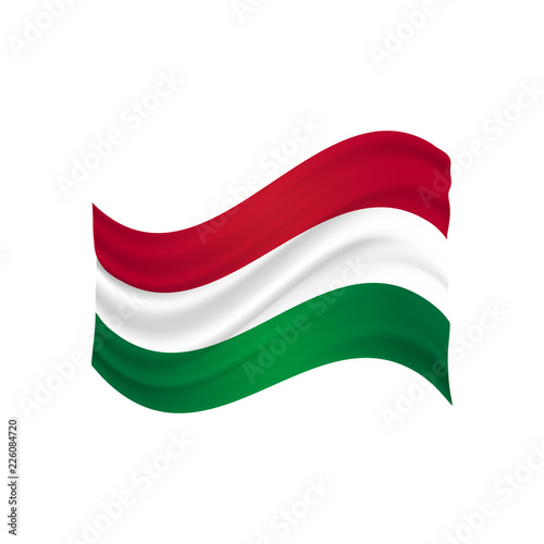 hungarian flag fluctuating vector (magyar zászló)