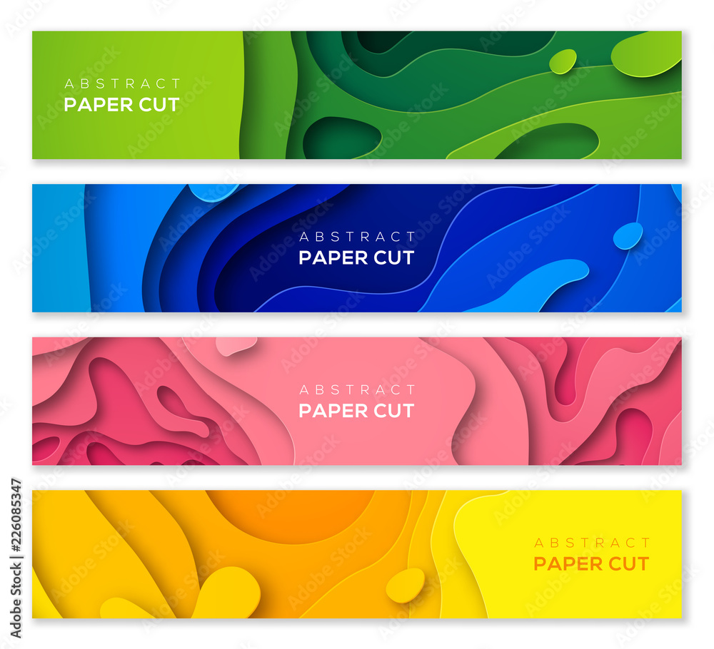 Obraz premium Banners in paper cut style