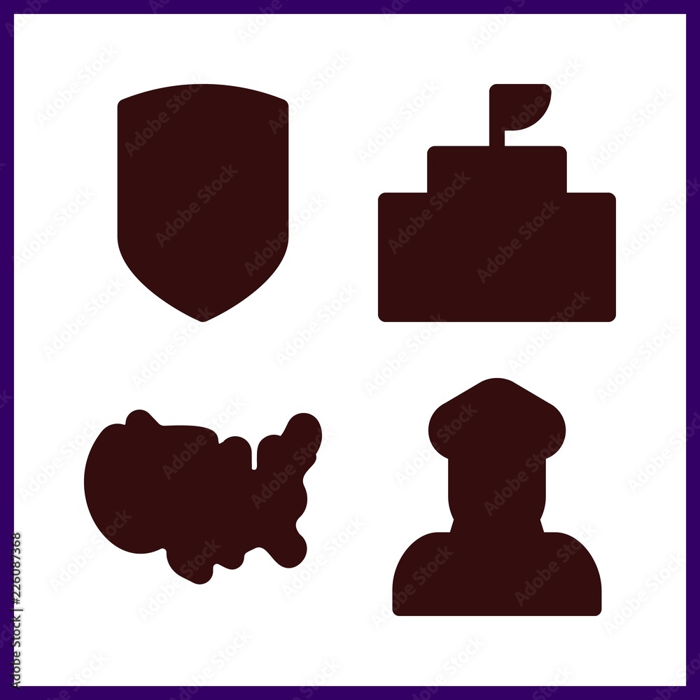 Obraz premium 4 government icon. Vector illustration government set. united states and policeman icons for government works