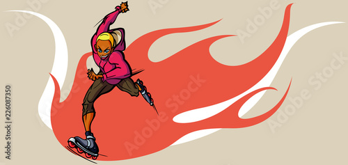 Man inline skating