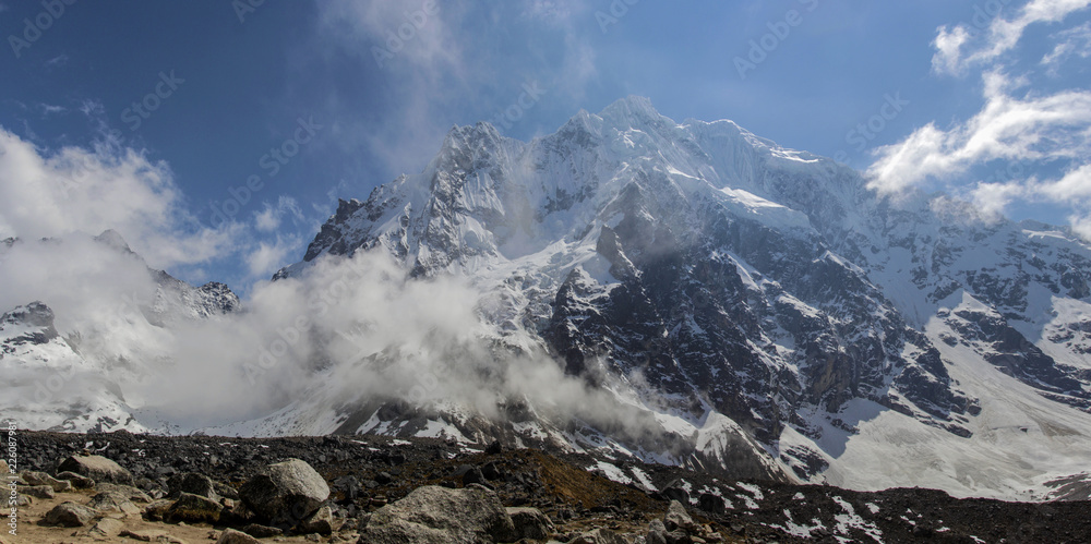 Panoramic view of the Top of Salkantay mountain