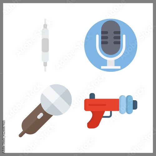 music icon. microphone and volume controller vector icons in music set. Use this illustration for music works.