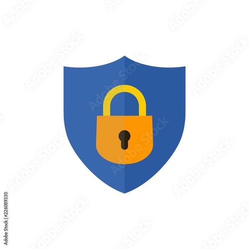 Web security icon shield, blue shield