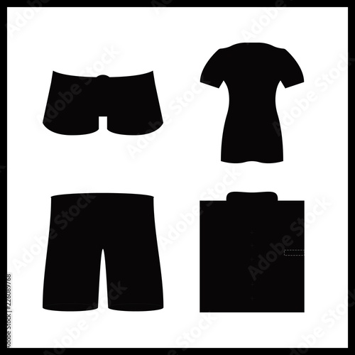 short icon. shorts and shirt vector icons in short set. Use this illustration for short works.