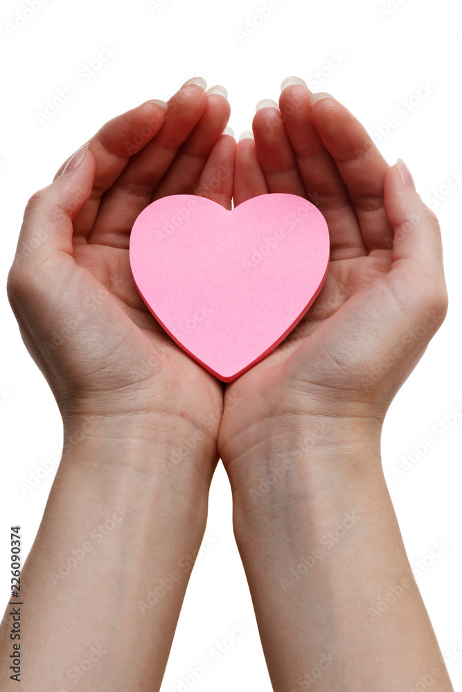 Pink heart. Health insurance or love concept Pink heart. Health insurance or love concept
