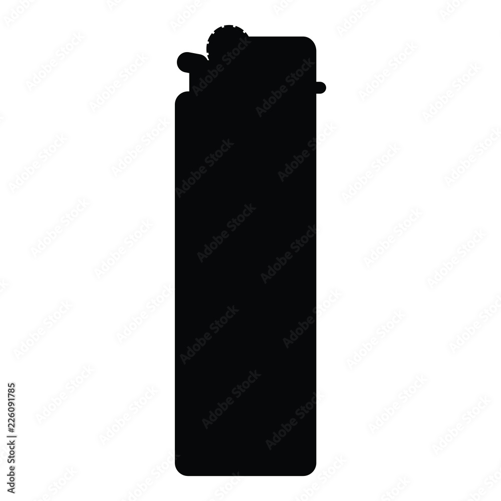 A black and white silhouette of a lighter A black and white silhouette of a lighter