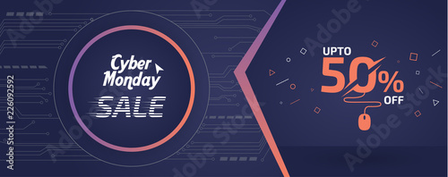Abstract Cyber Monday Sale Banner Ad Vector Template Design