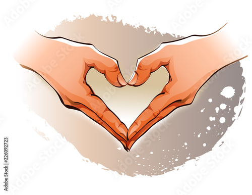 Close-up of a person's hands forming a heart shape