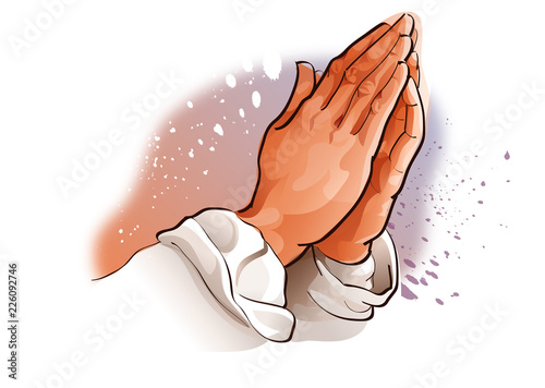 Close-up of a person's hands praying
