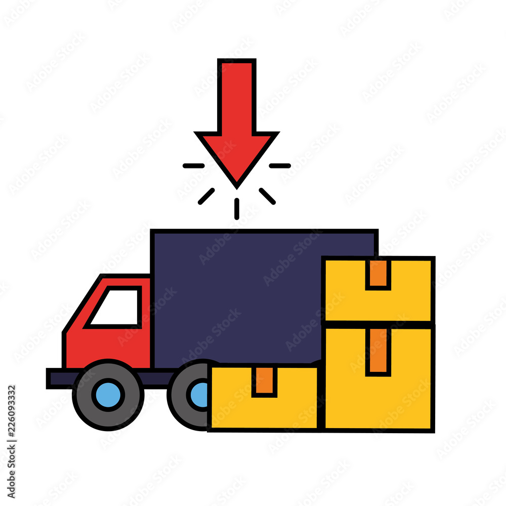 delivery truck cardboard boxes click online shopping delivery truck cardboard boxes click online shopping