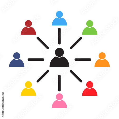 employee engagement vector icon, symbol on white background. Illustration design