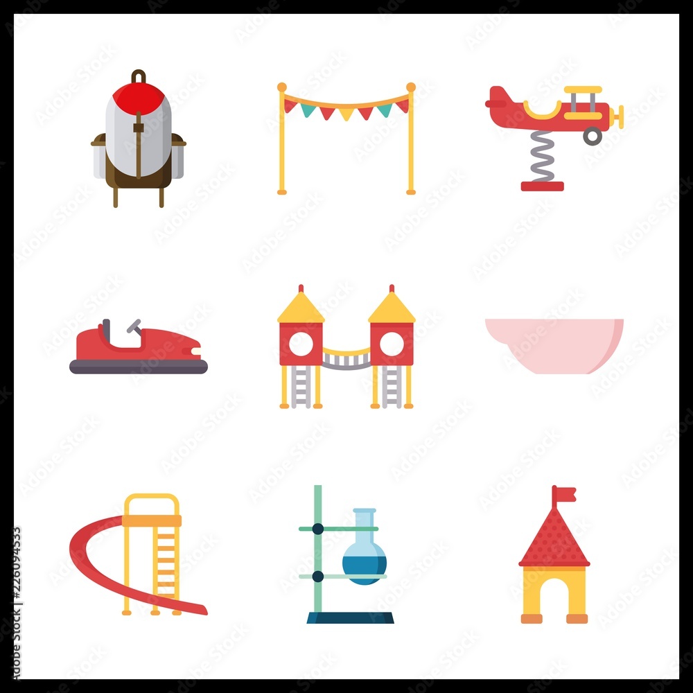 9 school icon. Vector illustration school set. ballon and playground icons for school works 9 school icon. Vector illustration school set. ballon and playground icons for school works