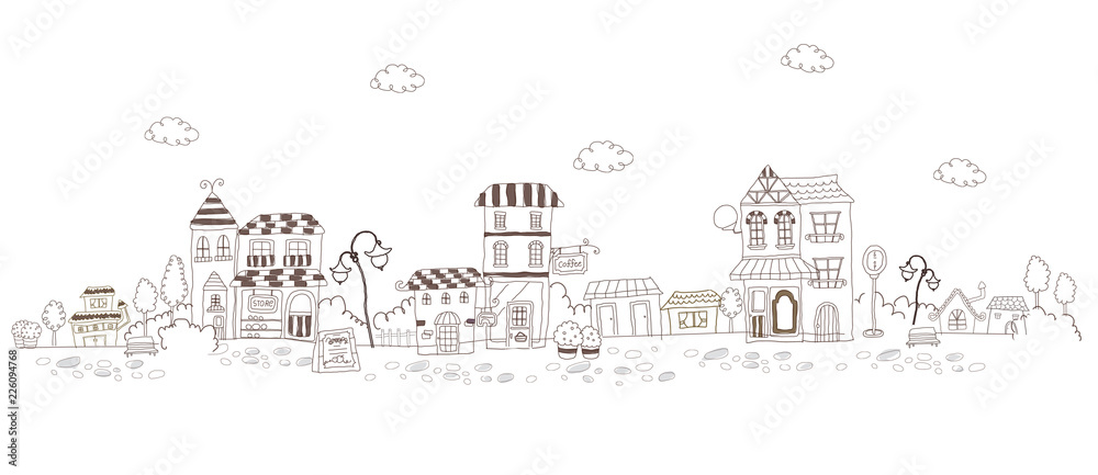 Naklejka premium Buildings in a city