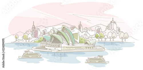 Cruise ships in the sea, Sydney Opera House, New South Wales, Sydney, Australia