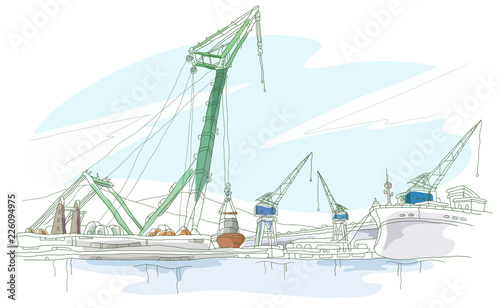 Cranes at the commercial dock