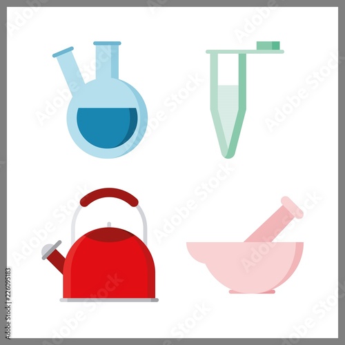 4 preparation icon. Vector illustration preparation set. retort and kettle icons for preparation works