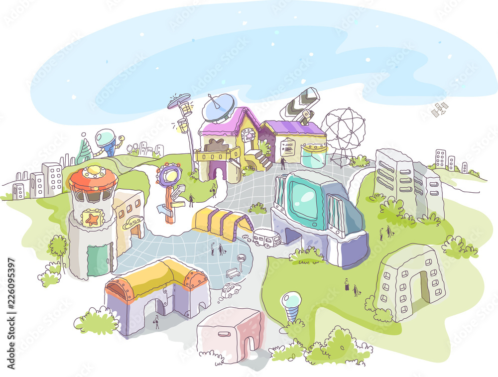 Fototapeta premium High angle view of buildings in a city