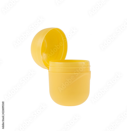 yellow capsule kinder surprise isolated on white background