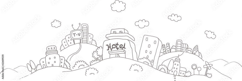 Buildings on hills Buildings on hills