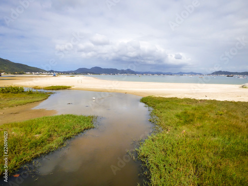 A view of Ponta das Canas beach in Florianopolis, Brazil