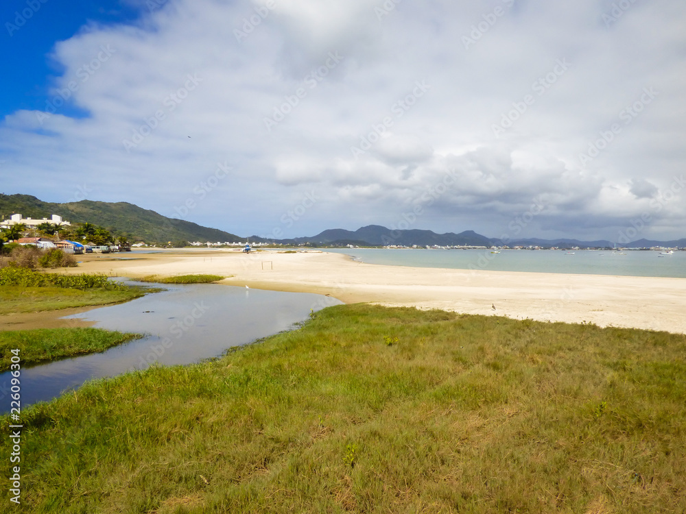 A view of Ponta das Canas beach in Florianopolis, Brazil