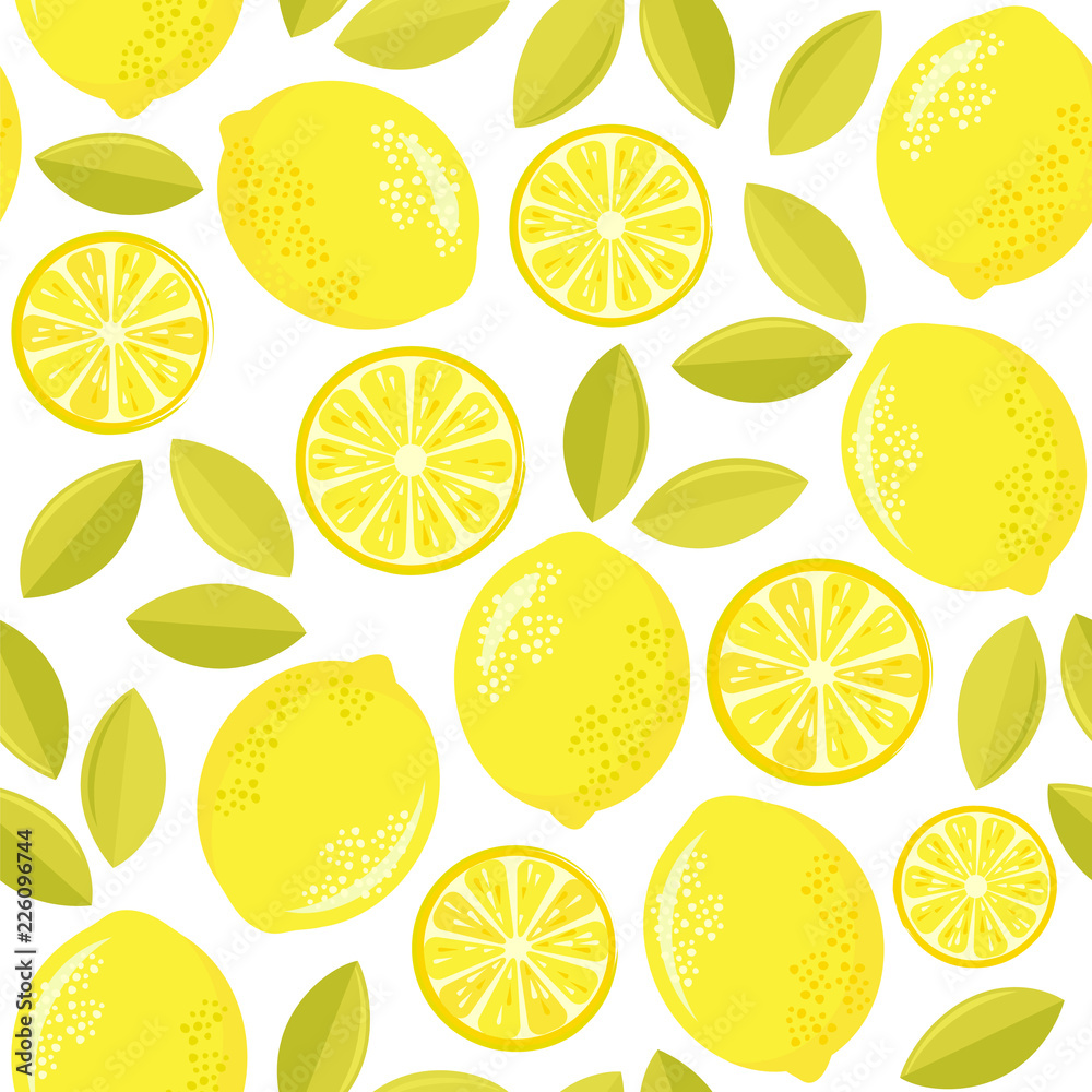Seamless vector pattern with lemons.