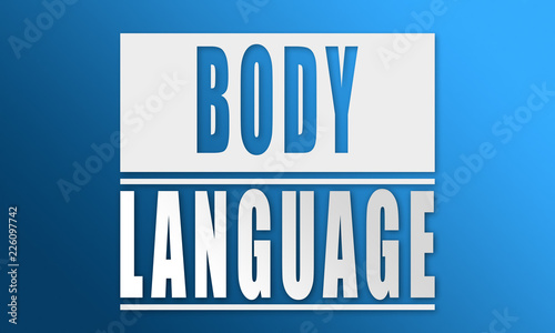 Body Language - neat white text written on blue background