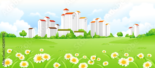 Skyscrapers in a city