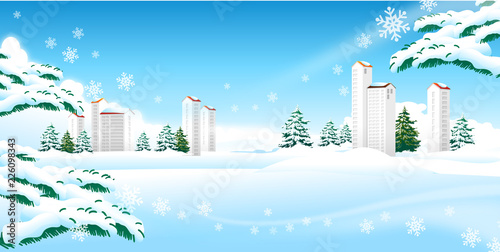 Skyscrapers on a polar landscape