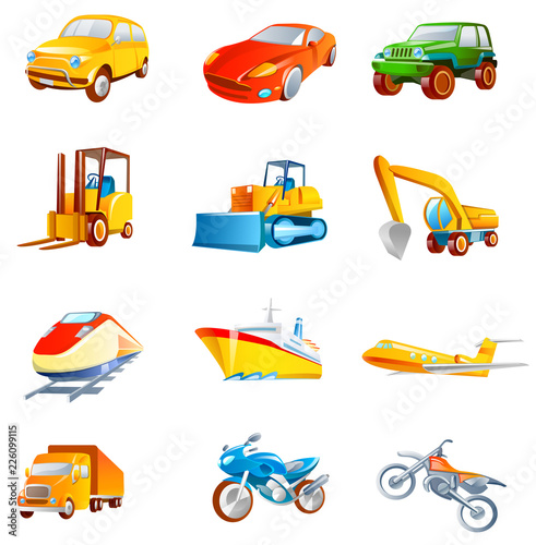 Different types of land vehicles