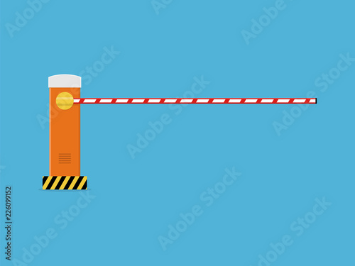 Closed road barrier. Illustration in flat style