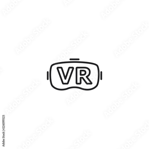 line vr headset icon on white background