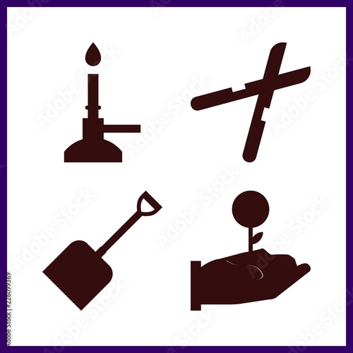 agriculture icon. growth and pruners vector icons in agriculture set. Use this illustration for agriculture works.